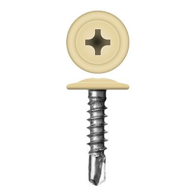 Caморез ПШС по металлу 4,2х13 RAL1014 Бежевый прессшайба сверло