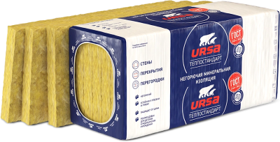 Утеплитель URSA GEO 40 PN ТеплоСтандарт Плита ( 1200*610*50) ( 8,784 м2, 0,43920 м3) 12 пл.