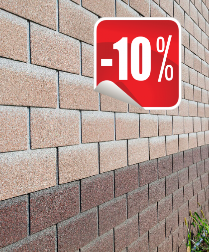 Скидка  - 10% на Фасадную плитку HAUBERK (Античный кирпич, Баварский кирпич, Красный кирпич, Терракотовый кирпич)