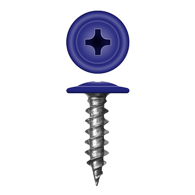 Caморез ПШ по дереву 4,2х16 RAL5002 Синий Ультрамарин прессшайба острый