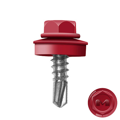 Саморез кровельный DAXMER по металлу RAL3003 Рубин 5,5*19мм