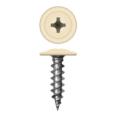 Caморез ПШ по дереву 4,2х25 RAL1015 Слоновая кость прессшайба острый