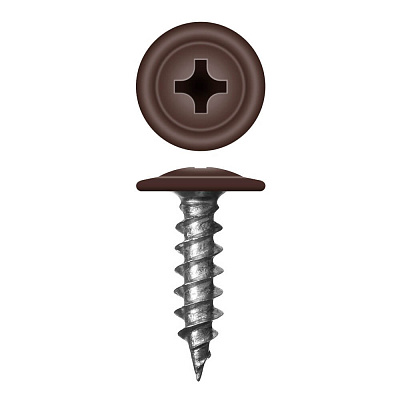 Caморез ПШ по дереву 4,2х25мм RAL8017 Шоколад прессшайба острый