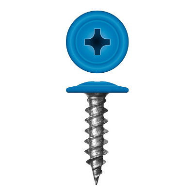 Caморез ПШ по дереву 4,2х16 RAL5015 Небесно-Голубой прессшайба острый