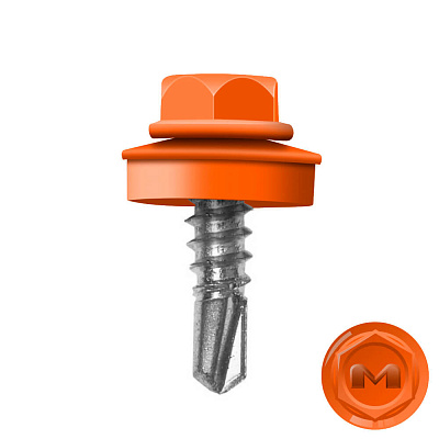 Саморез кровельный DAXMER по металлу RAL2004 Апельсин 5,5*19мм