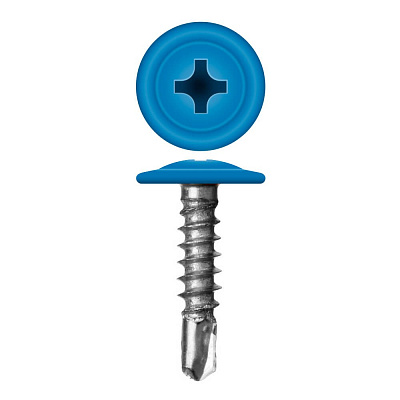 Caморез ПШС по металлу 4,2х16 RAL5015 Небесно-Голубой прессшайба сверло