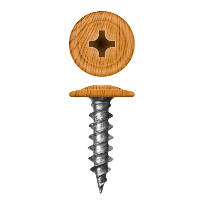 Caморез ПШ по дереву 4,2х16мм Орех, Золотое дерево прессшайба острый