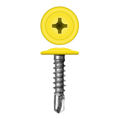 Caморез ПШС по металлу 4,2х16 RAL1018 Желтый прессшайба сверло