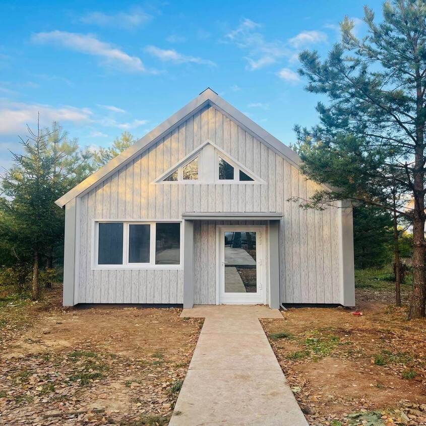 Металлосайдинг ЕВРО-БРУС Беленый Дуб, RAL7004 Серый Printech + Полиэстер