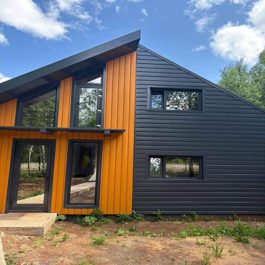 Металлосайдинг ЕВРО-БРУС Тик Printech, RAL7024 Серый Графит