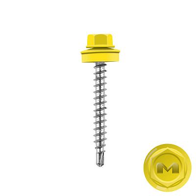 Саморез кровельный DAXMER по дереву RAL1018 Желтый 4,8*35мм