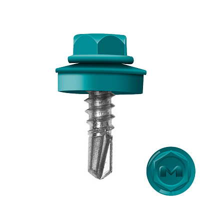 Саморез кровельный DAXMER по металлу RAL5021 Морская волна 5,5*19мм