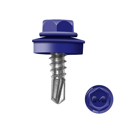 Саморез кровельный DAXMER по металлу RAL5002 Синий Ультрамарин 5,5*19мм