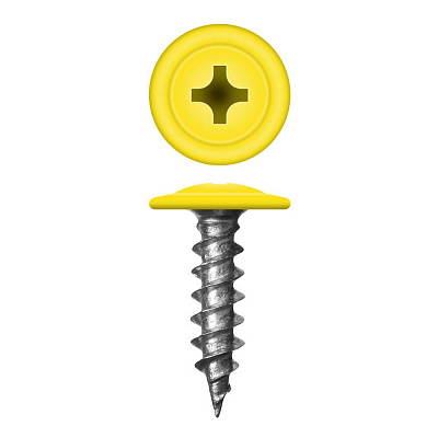 Caморез ПШ по дереву 4,2х16 RAL1018 Желтый прессшайба острый