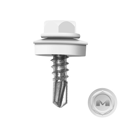 Саморез кровельный DAXMER по металлу RAL9003 Белый 5,5*19мм