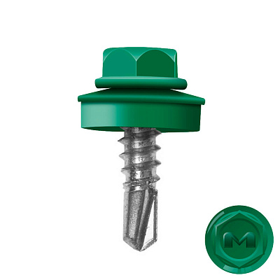 Саморез кровельный DAXMER по металлу RAL6029 Зеленая мята 5,5*19мм