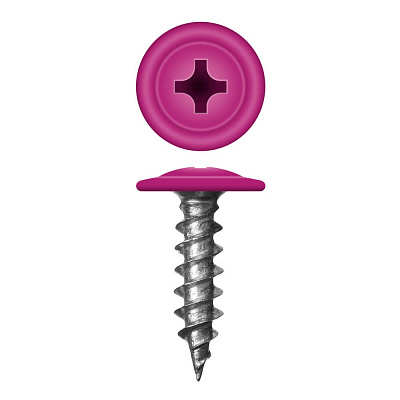 Caморез ПШ по дереву 4,2х16 RAL4006 Пурпурный прессшайба острый