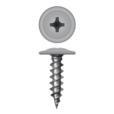 Caморез ПШ по дереву 4,2х16 RAL7004 Серый прессшайба острый