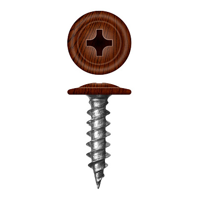 Caморез ПШ по дереву 4,2х16мм Темное дерево, Дуб, Каштан прессшайба острый