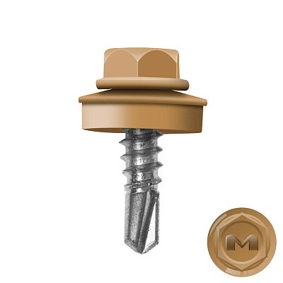 Саморез кровельный DAXMER по металлу RAL1011 Светлое дерево 5,5*19мм
