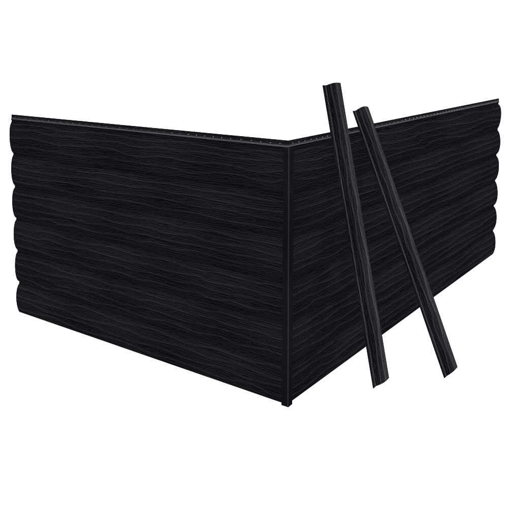 Сайдинг "Бревно рубленое 4D" RAL 9005 Черный 