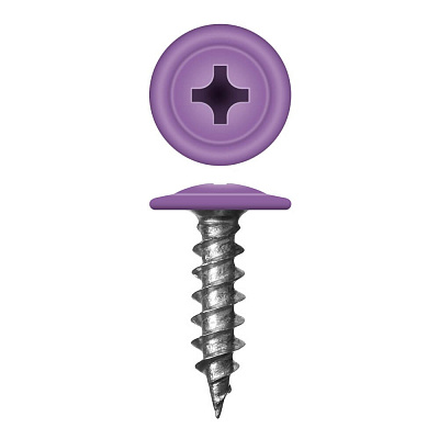 Caморез ПШ по дереву 4,2х16 RAL4005 Сиреневый прессшайба острый