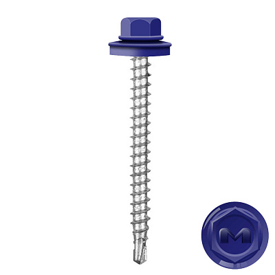 Саморез кровельный DAXMER по дереву RAL5002 Синий Ультрамарин 4,8*50мм