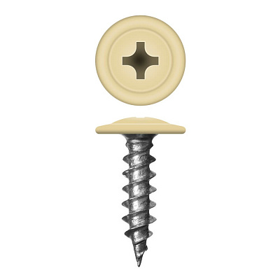 Caморез ПШ по дереву 4,2х32 RAL1014 Бежевый прессшайба острый