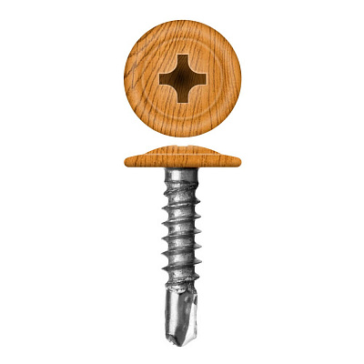 Caморез ПШС по металлу 4,2х16мм Орех, Золотое дерево прессшайба сверло