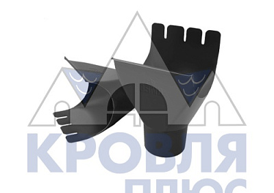 Воронка желоба d125 водостока выпускная на трубу 90 мм RAL 7024 OSNO