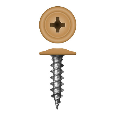 Caморез ПШ по дереву 4,2х16 RAL1011 Светлое дерево прессшайба острый