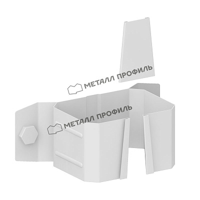 Держатель трубы 76х102 на дерево МП Модерн Белый