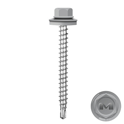 Саморез кровельный DAXMER по дереву RAL7004 Серый 4,8*50мм