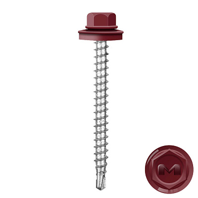 Саморез кровельный DAXMER по дереву RAL3005 Красное вино 4,8*50мм