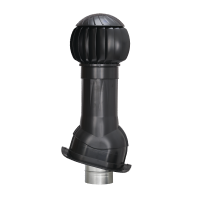 Комплект вентиляции Gervent для кровли Монтеррей, 160 мм, труба изолированная 125 мм, RAL  9005 Черный