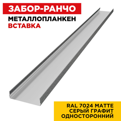 Металлопланкен ВСТАВКА 80*20мм RAL7024 МАТТЕ Серый Графит