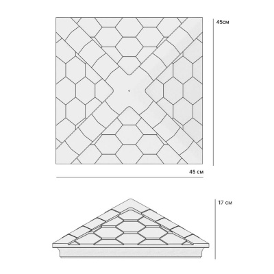 Колпак ZKING EVEREST Коричневый 390*390 на столб 1,5 кирпича (полимеркомпозит)