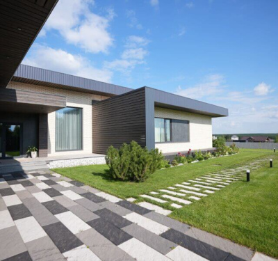 Шаговая плита полимерно-композитная STONE Черный Сланец 990х330х55мм