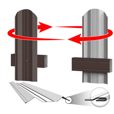 Штакетник металлический RAL 8017 Шоколад Rooftop Бархат т0.50мм