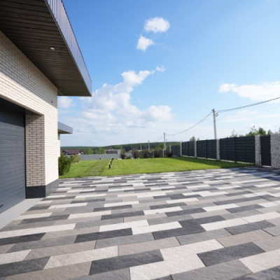 Шаговая плита полимерно-композитная STONE Светлая Галька 990х330х55мм